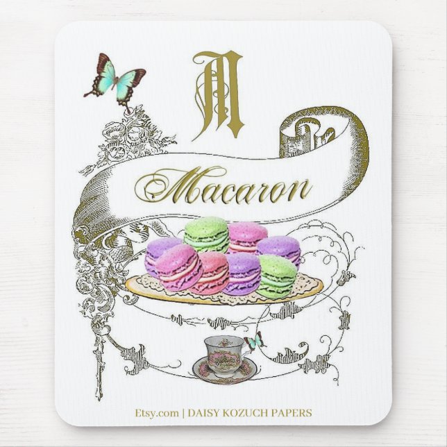 Mousepad Macaron, Pad de Mouse Francês Inspirado (Frente)