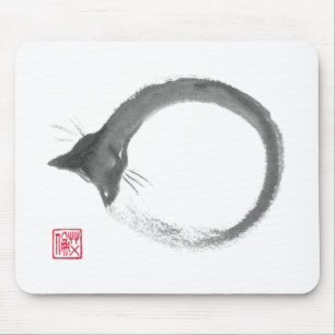 Mousepad Macarrão - gato Enso de Sumi-e