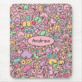 Mousepad Maçãs cor-de-rosa padrão engraçado popular