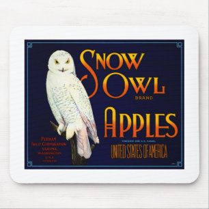 Mousepad Maçãs de Coruja de Neve