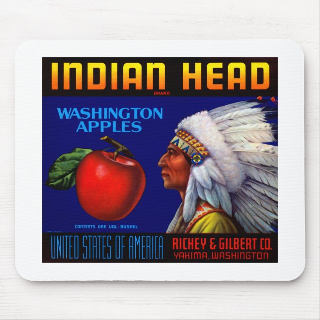 Mousepad Maçãs de Washington Indian Head (Frente)