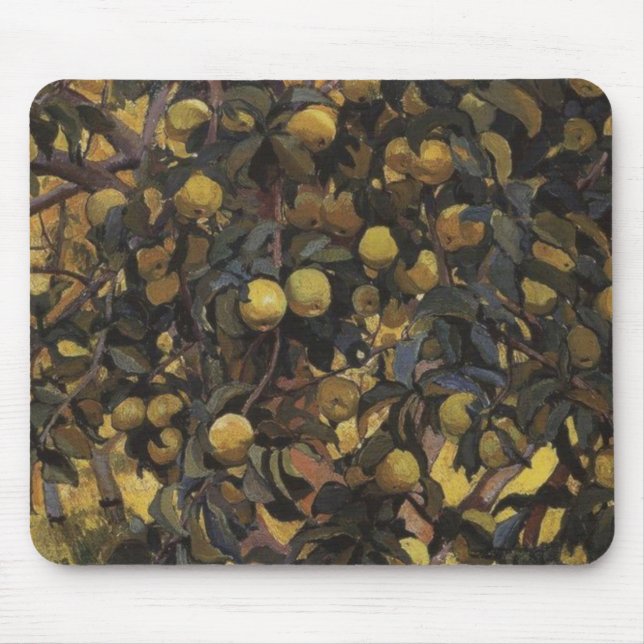 Mousepad Maçãs nos ramos das árvores (por Serebriakova) (Frente)