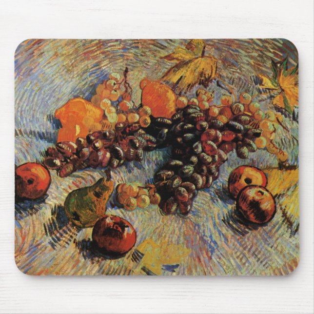 Mousepad Maçãs, peras, limões, uvas de Vincent van Gogh (Frente)