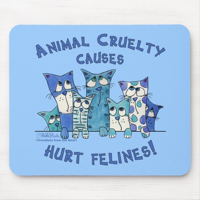 Mousepad Machado Felines Crueldade Animal (Frente)