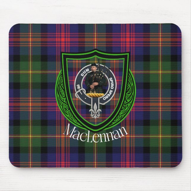 Mousepad MacLennan Scottish Clan Tartan & Crest (Frente)