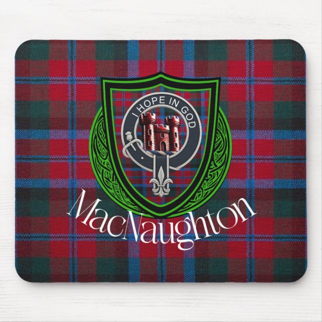 Mousepad MacNaughton Scottish Clan Tartan & Crest (Frente)