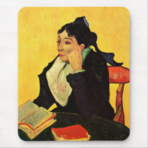 Mousepad Madame Ginoux com livros de Vincent van Gogh