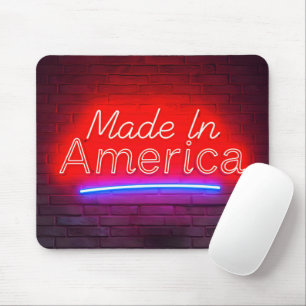 Mousepad Made In America Neon Sign On Brick