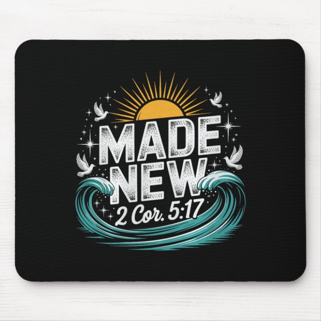 Mousepad Made New Baptism Shirt Christian Shirts For Youth  (Frente)