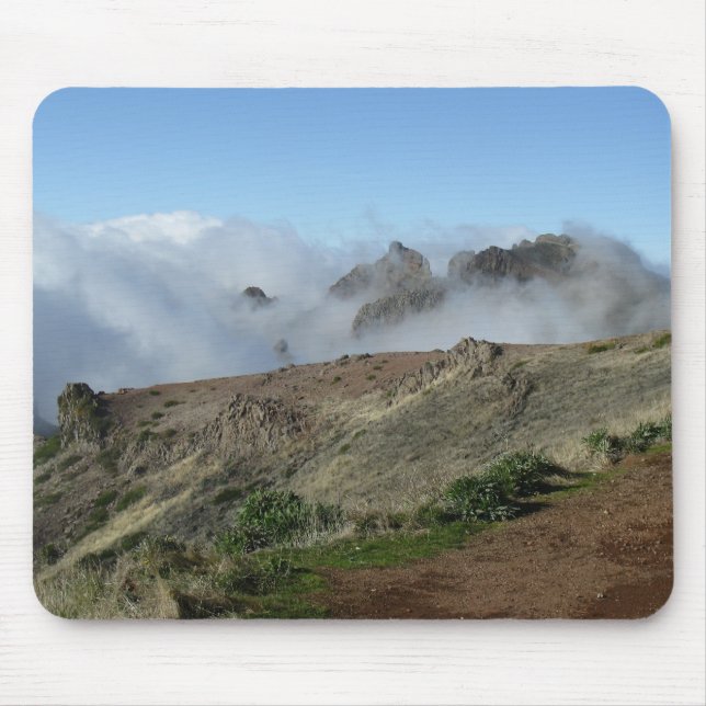 Mousepad Madeira Acima Do Prato De Nuvens (Frente)