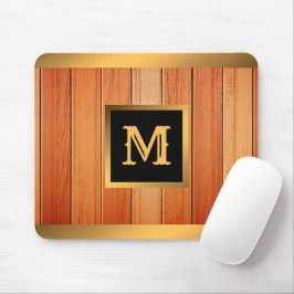 Mousepad Madeira de luxo Dourada única, monificada