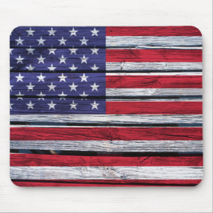 Mousepad Madeira rústica da bandeira americana