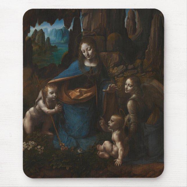 Mousepad Madona das Rochas "Virgem Maria, Jesus, John (Frente)