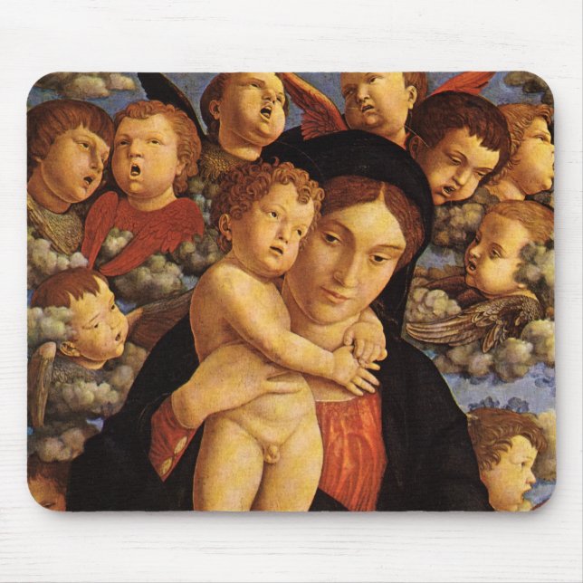 Mousepad Madona dos Querubins por Andrea Mantegna (Frente)