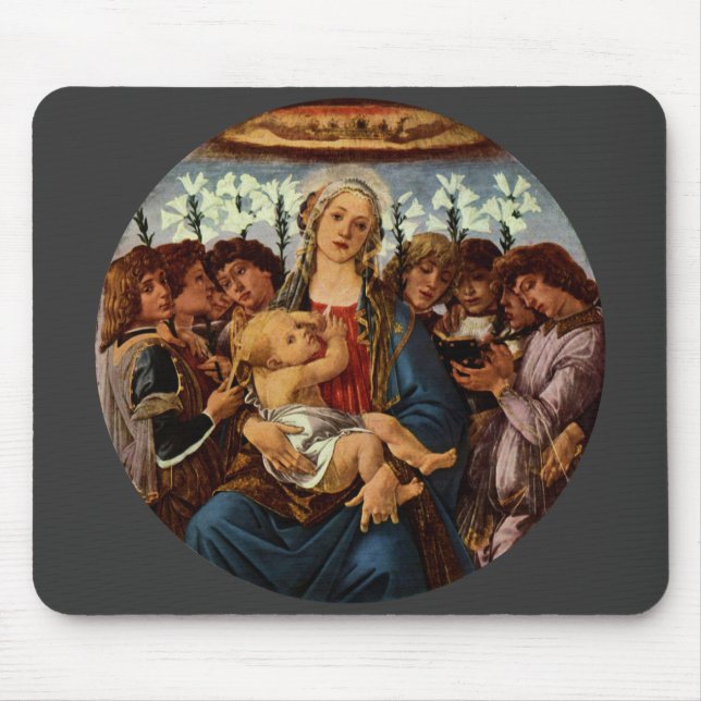 Mousepad Madona e Menino com Oito Anjos por Botticelli (Frente)