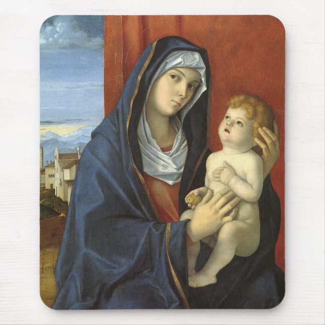 Mousepad Madonna e Child por Giovanni Bellini (Frente)