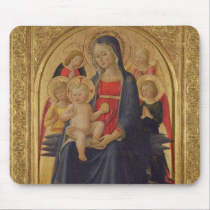 Mousepad Madonna e criança com anjos, c.1467 (óleo na pla