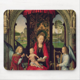 Mousepad Madonna e criança com dois anjos