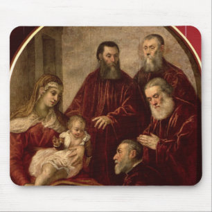 Mousepad Madonna e criança com quatro homens políticos