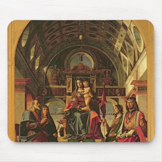 Mousepad Madonna e criança com santos, 1499 (Frente)