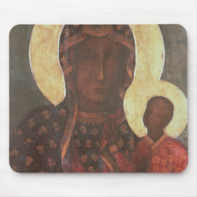 Mousepad Madonna preto de Jasna Gora (Frente)