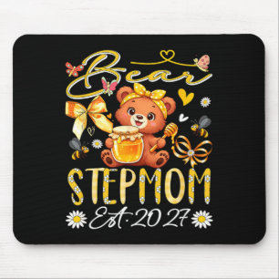Mousepad Madrasta Est 2027 Laço Floral Dia das Mães Urso