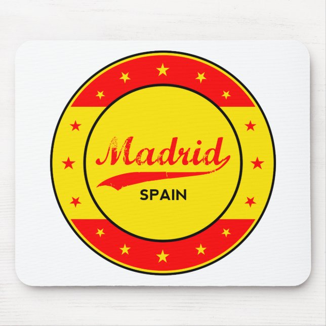 Mousepad Madrid, Espanha, círculo, vermelho (Frente)
