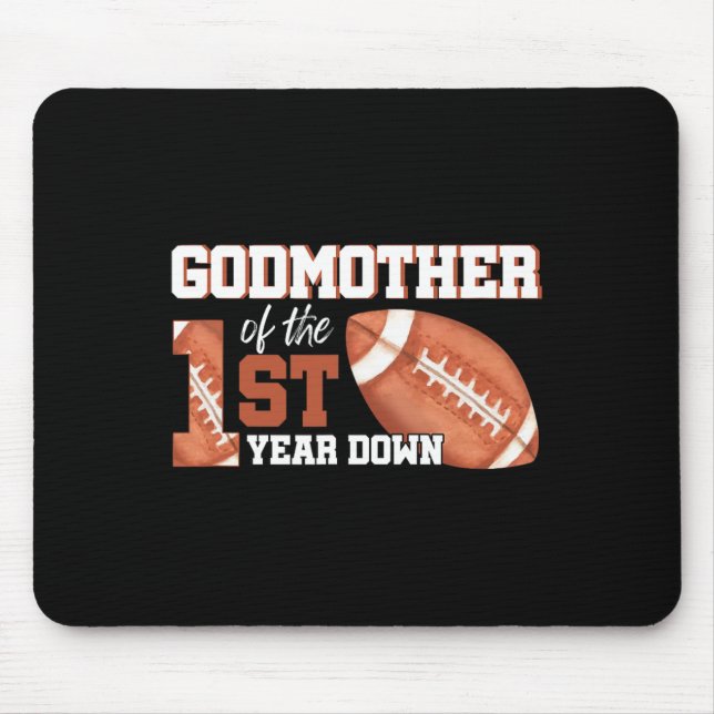 Mousepad Madrinha Da rua De Futebol De 1 Ano De Aniversário (Frente)