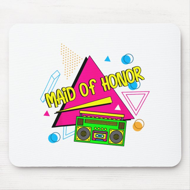 Mousepad madrinha de casamento Bridesmaid Bride Squad Retro (Frente)