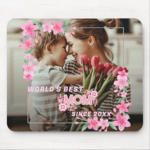 Mousepad Mãe 1 foto do moderno dia de as mães elegante rosa
