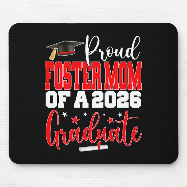 Mousepad Mãe adotiva orgulhosa Senior 2026 de um formando d (Frente)