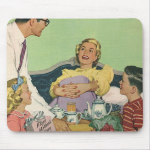 Mousepad Mãe Antiga Servida Café da Manhã na Cama pela Famí