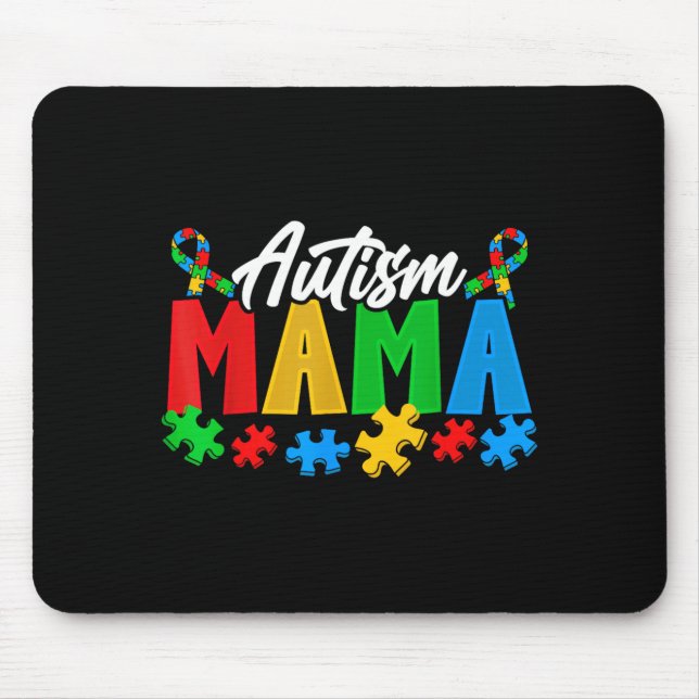 Mousepad Mãe Autista Orgulhosa Puzzle ece Conscientização (Frente)