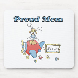 Mousepad Mãe-Avião Orgulhoso É um camiseta-Rapaz e presente