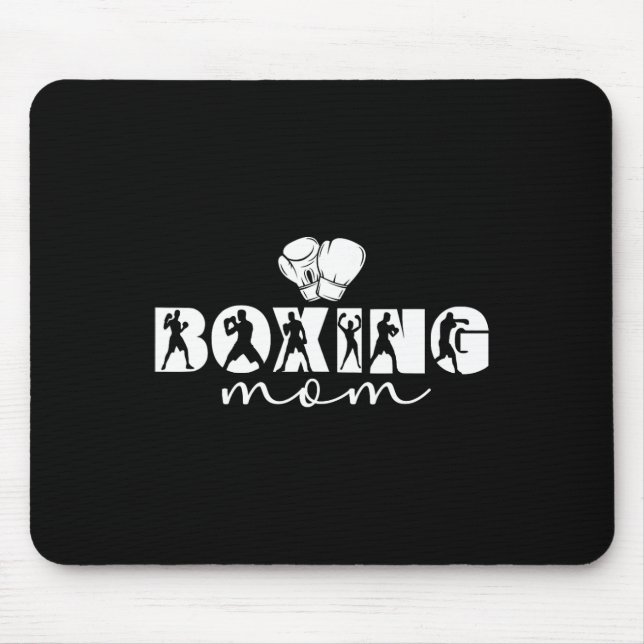 Mousepad Mãe Boxeando Mãe Boxeadora Orgulhosa Mãe de Boxe  (Frente)