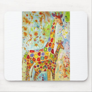 Mousepad Mãe Colorida e Girafas Bebê