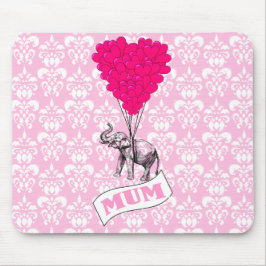 Mousepad Mãe com elefante rosa