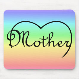 Mousepad mãe coração arco íris
