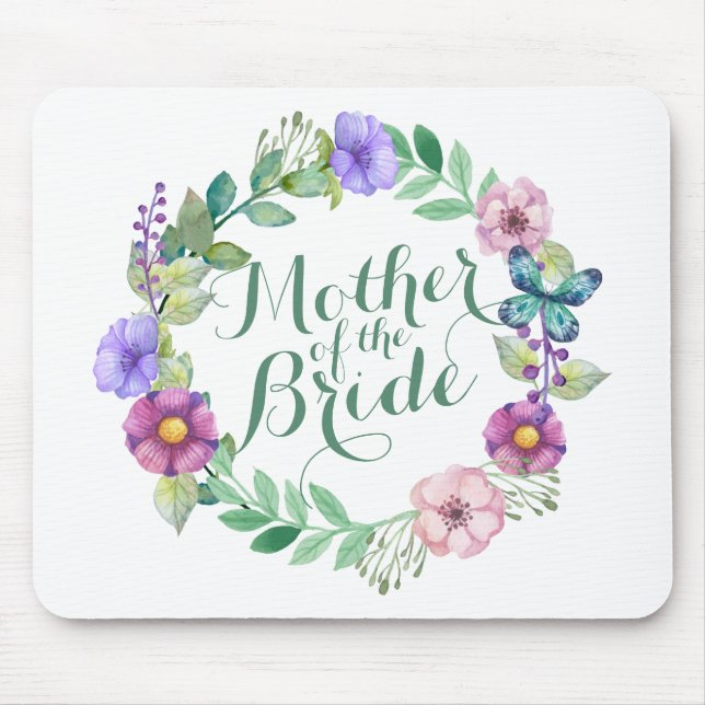 Mousepad Mãe da Noiva Elegante Casamento Floral Mousepa (Frente)