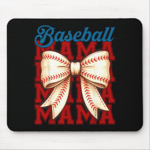 Mousepad Mãe de Beisebol Coquette Laço Dia de Jogo Mãe de B
