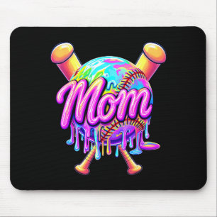 Mousepad Mãe de beisebol drip fofo gravata tingimento beise