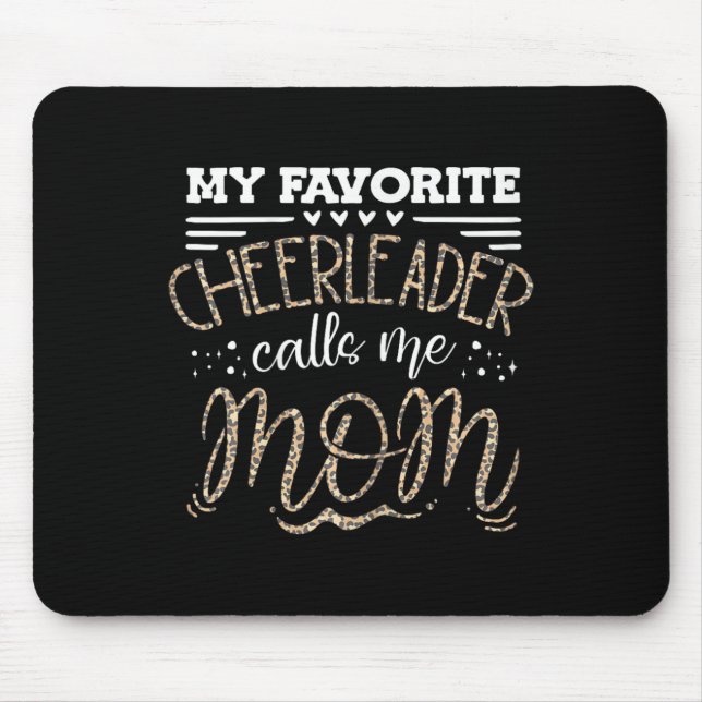 Mousepad Mãe de Cheerleading Engraçada Estampa de Leopardo  (Frente)