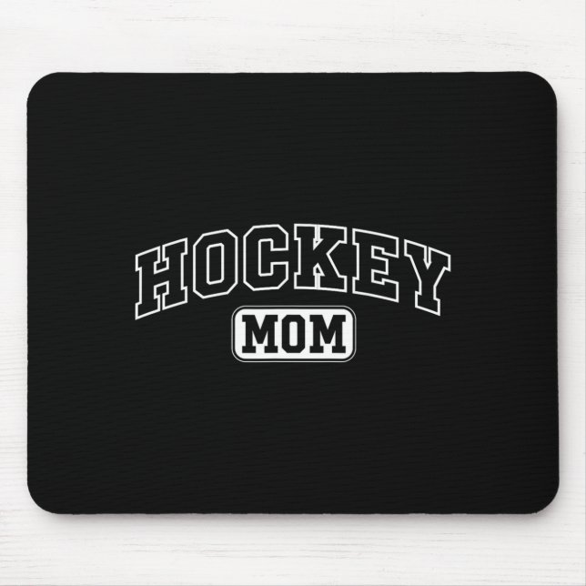 Mousepad Mãe de jogador de hóquei divertido com letras no D (Frente)
