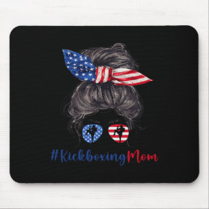 Mousepad Mãe de Kickboxing Bandeira Americana Presente do D