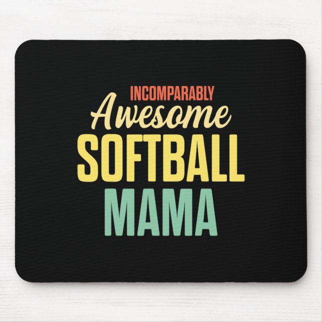 Mousepad Mãe de Softball Mãe Orgulhosa Jogadora de Equipe  (Frente)