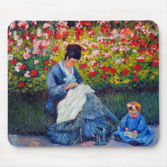 Mousepad Mãe e Criança Monet no Jardim (Frente)