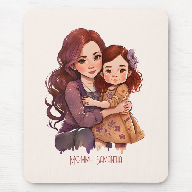 Mousepad Mãe e Filha Minúsculos Personalizados (Frente)