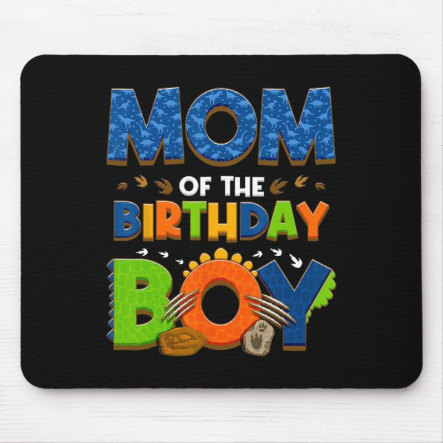 Mousepad Mãe E Pai Da Família Dinossauro De Aniversário Pa (Frente)