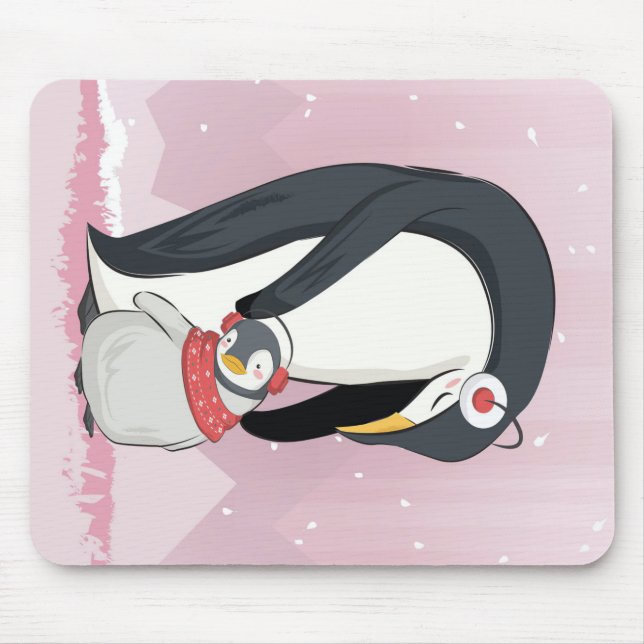 Mousepad Mãe E Pinguim Bebê | Presentes Para Bebês (Frente)