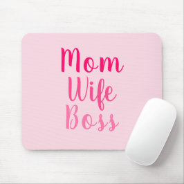 Mousepad Mãe Esposa Chefe na moda de script personalizado r